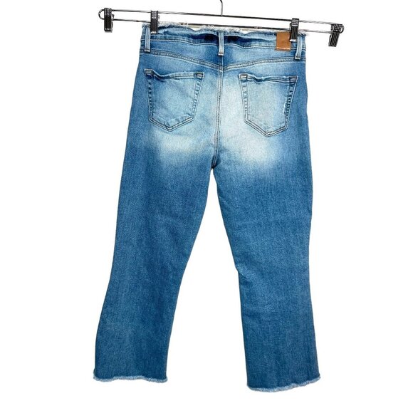 Level 99 Anthropologie Adrian High Rise Kick Flare Jeans 28 raw hem - Picture 3 of 10